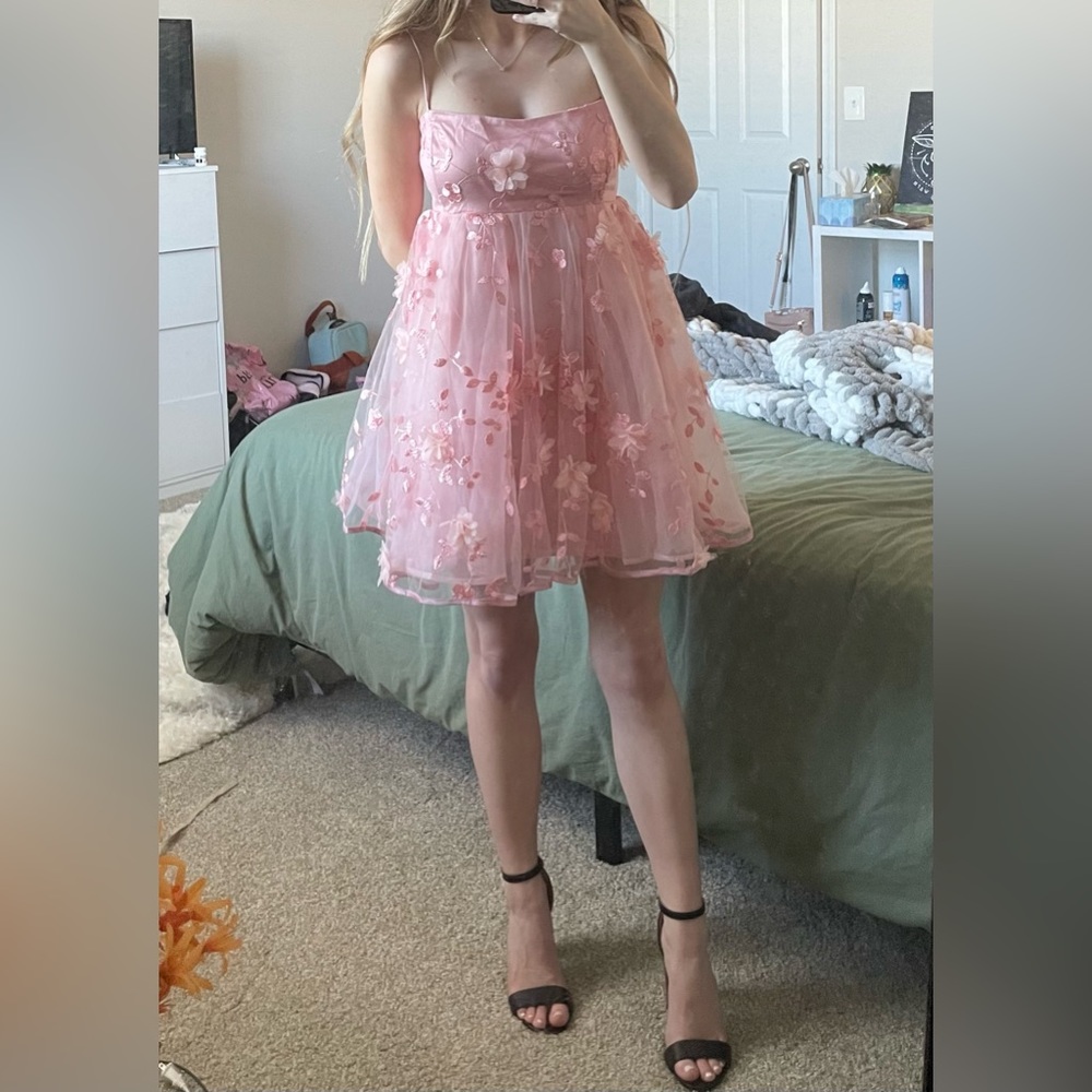 Windsor Pink Chiffon Babydoll Dress